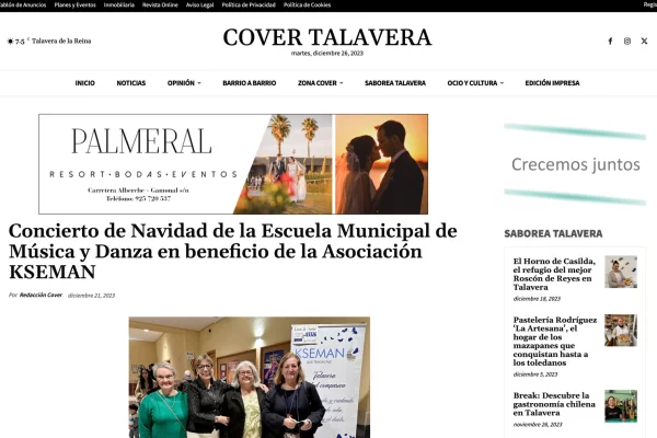Artículo en Cover Talavera sobre el Concierto de Navidad