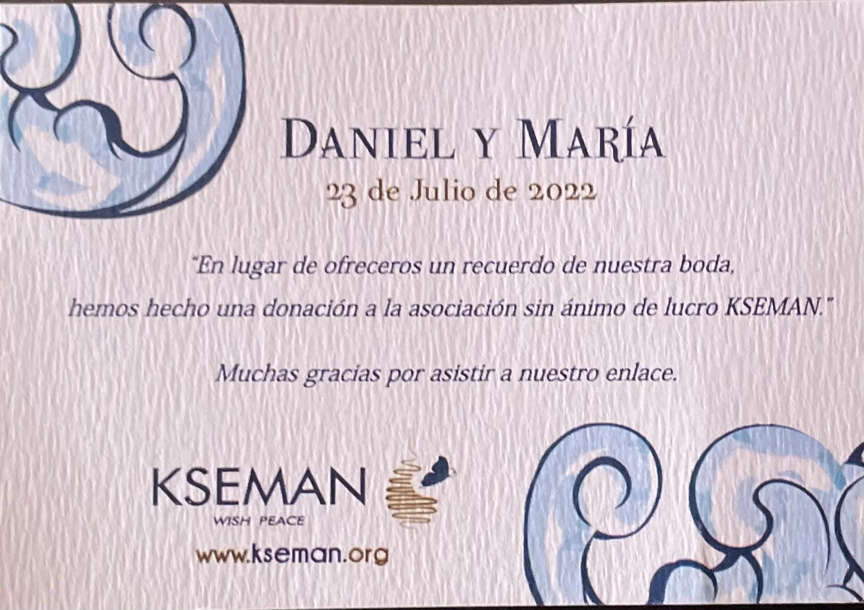 Daniel y María: un recuerdo muy especial para los invitados a su boda